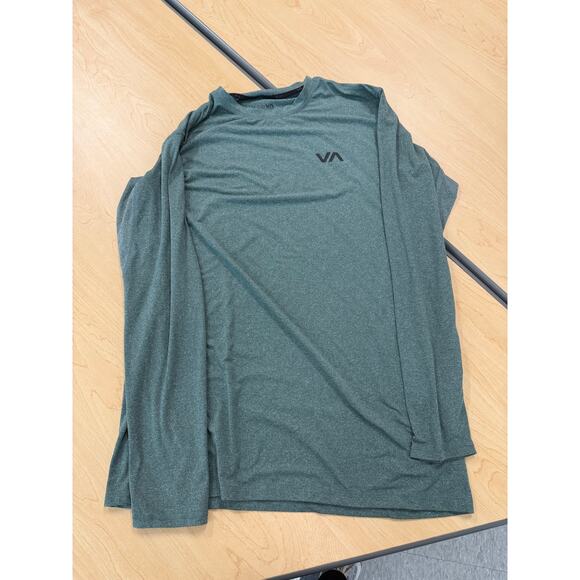 RVCA Long Sleeve Performance Tee Green Men’s Large - Picture 1 of 4